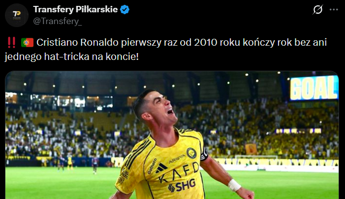 PIERWSZY taki rok dla CR7 od 2010 roku! Portugalczyk z ANI JEDNYM...